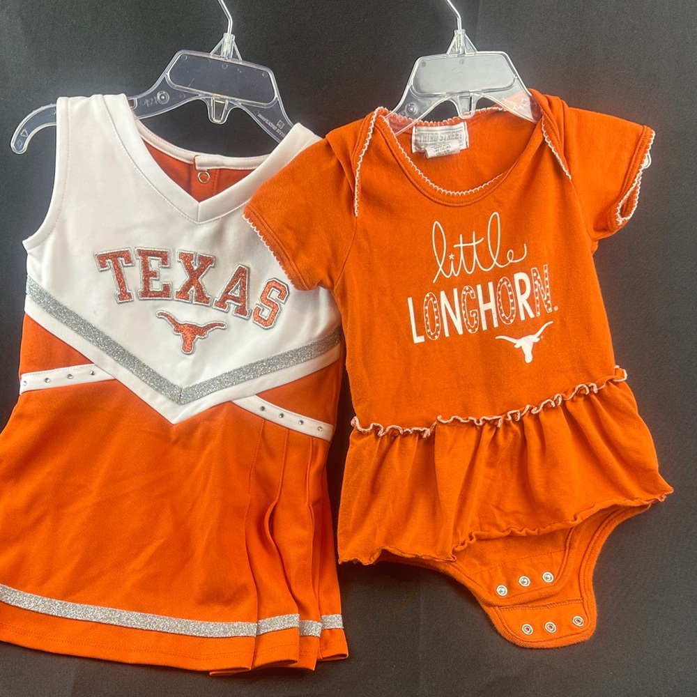 Texas Longhorns Cheerleader Dress and Onesie Set